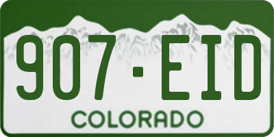 CO license plate 907EID