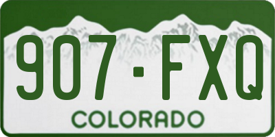 CO license plate 907FXQ