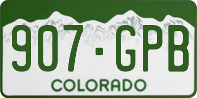 CO license plate 907GPB