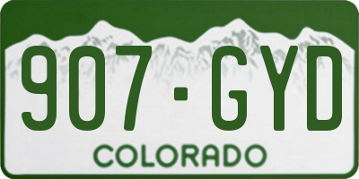 CO license plate 907GYD