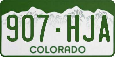 CO license plate 907HJA