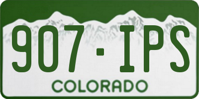 CO license plate 907IPS