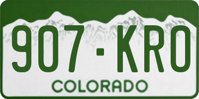 CO license plate 907KRO