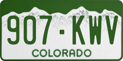 CO license plate 907KWV