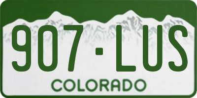 CO license plate 907LUS