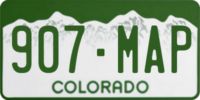 CO license plate 907MAP
