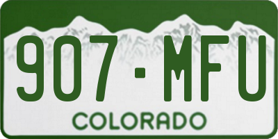 CO license plate 907MFU