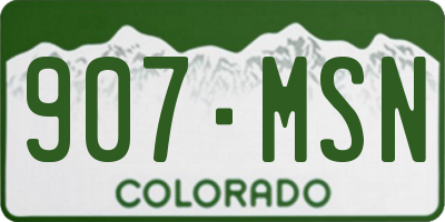 CO license plate 907MSN