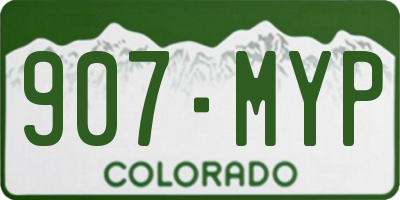 CO license plate 907MYP