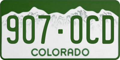 CO license plate 907OCD