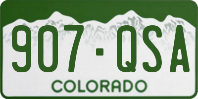 CO license plate 907QSA
