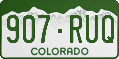 CO license plate 907RUQ