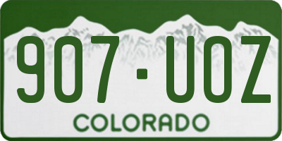 CO license plate 907UOZ