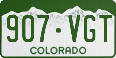 CO license plate 907VGT