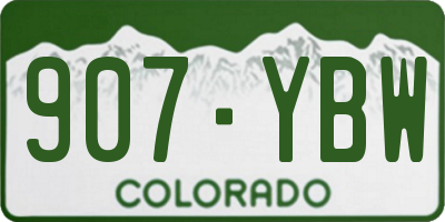 CO license plate 907YBW