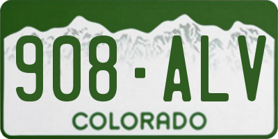 CO license plate 908ALV