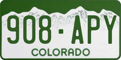 CO license plate 908APY