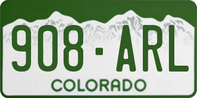 CO license plate 908ARL