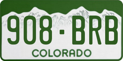 CO license plate 908BRB
