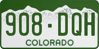 CO license plate 908DQH