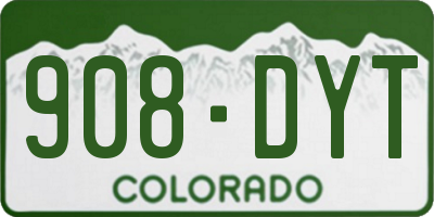 CO license plate 908DYT