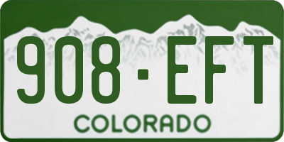 CO license plate 908EFT