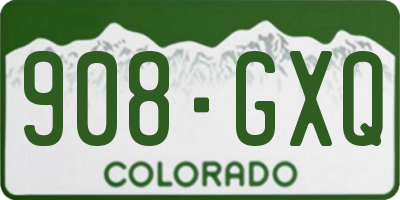 CO license plate 908GXQ