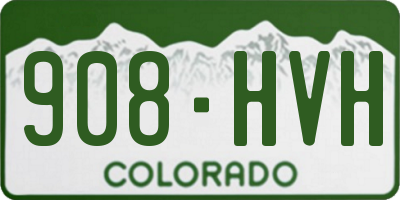 CO license plate 908HVH