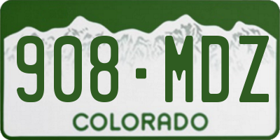 CO license plate 908MDZ