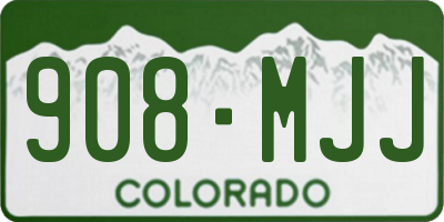 CO license plate 908MJJ