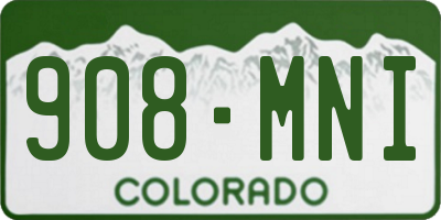 CO license plate 908MNI
