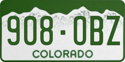 CO license plate 908OBZ