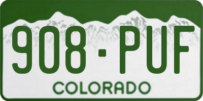 CO license plate 908PUF