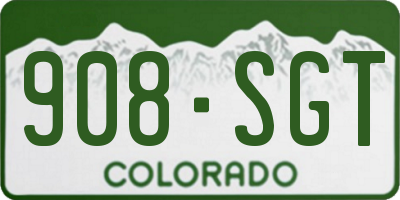 CO license plate 908SGT