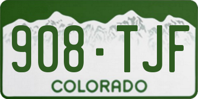 CO license plate 908TJF