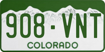 CO license plate 908VNT