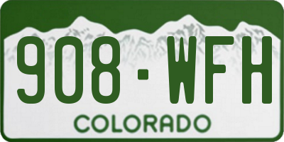 CO license plate 908WFH