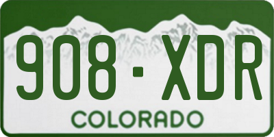 CO license plate 908XDR