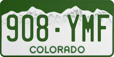 CO license plate 908YMF