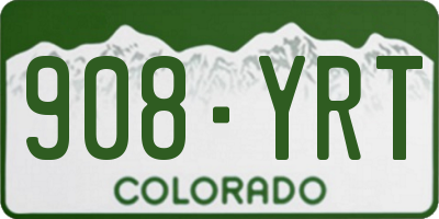 CO license plate 908YRT