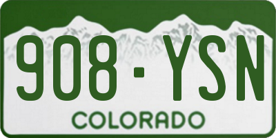 CO license plate 908YSN