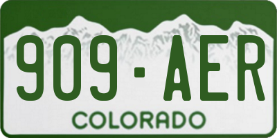 CO license plate 909AER