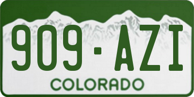 CO license plate 909AZI