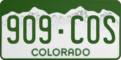 CO license plate 909COS