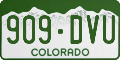 CO license plate 909DVU