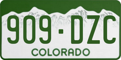 CO license plate 909DZC