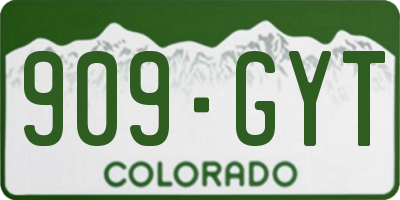 CO license plate 909GYT