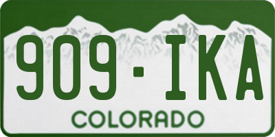 CO license plate 909IKA