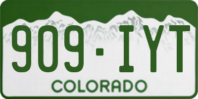 CO license plate 909IYT