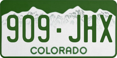CO license plate 909JHX